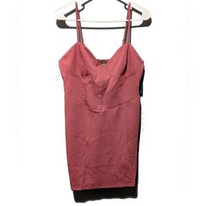 Wild Fable Maroon Bodycon Slip Dress With Hook Closure Front